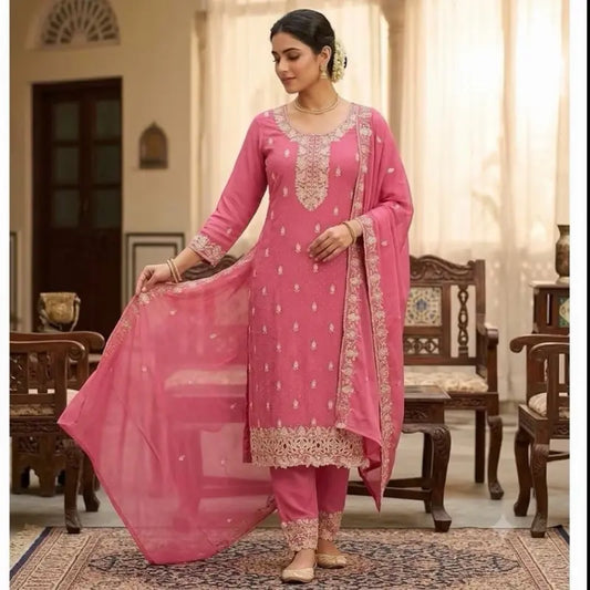 Heavy Embroidered Fersi Salwar Suit Designer 3pc Sharara Set (Size 42) | Luxury Ethnic Wear for Weddings, Festivals & Party