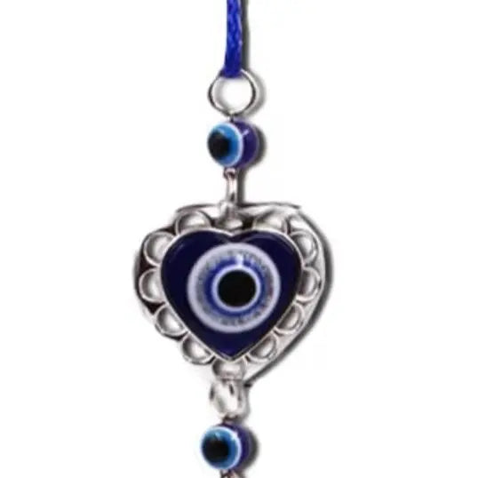 Lucky B-Heart Evil Eye Car Hanging Ornament – Blue Eye Charm Pendant for Rear-View Mirror, Protective Car Interior Decoration & Gift for Women and Men