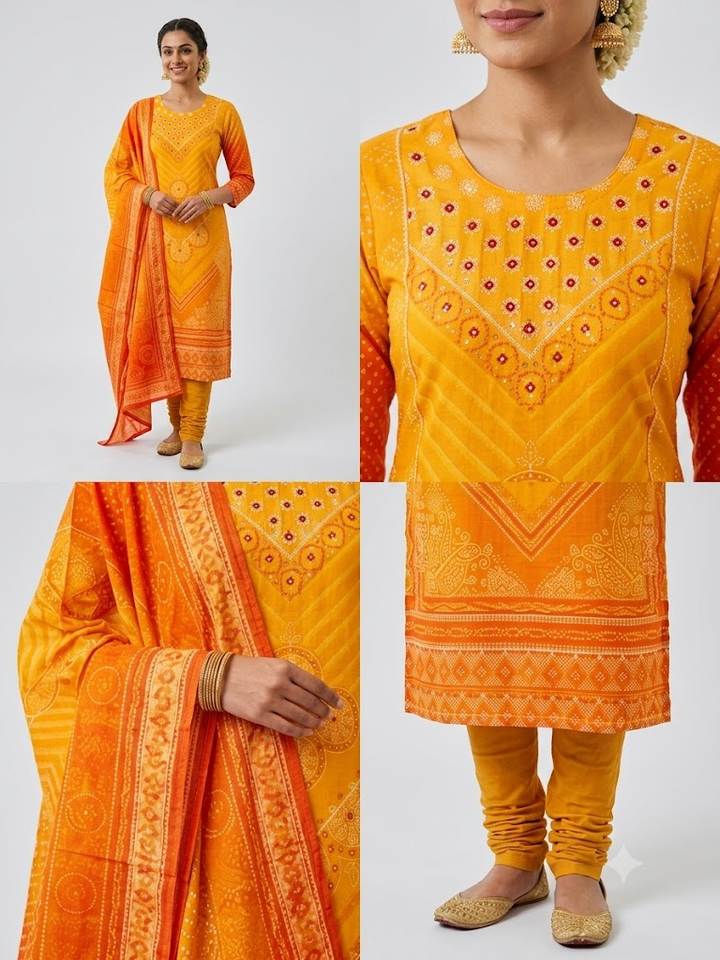 Women's Printed Kurta Set with Dupatta Elegant Three-Piece Outfit Ethnic Wear Trousers and Casual Kurti Set Traditional Festive Wear