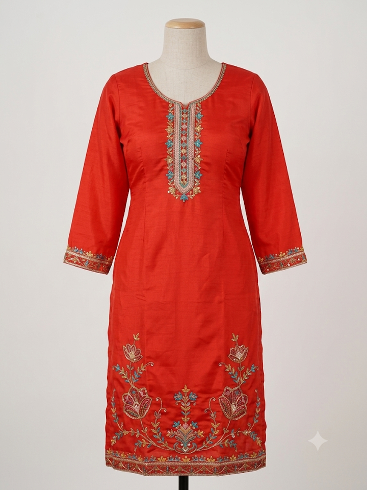 Women's Embroidered Kurta Set with Dupatta Elegant Three-Piece Outfit Ethnic Wear Trousers and Casual Kurti Set Traditional Festive Wear