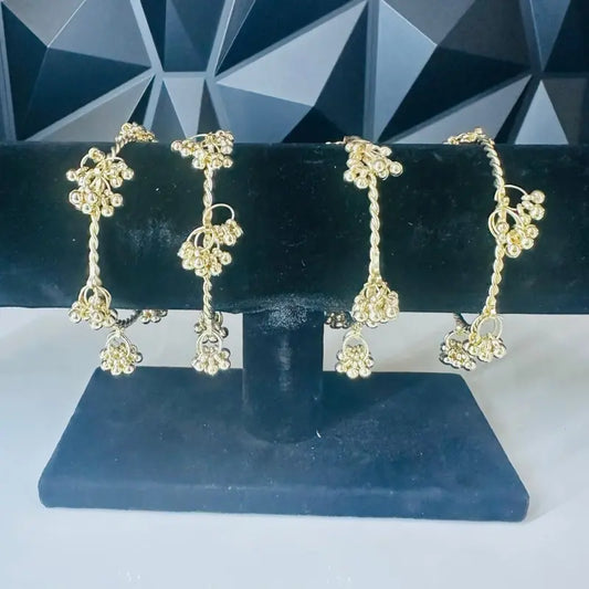 Kashmiri Bangles Set Gold & Silver Tone | 4pcs & 8pcs Traditional Indian Jewelry | Elegant Stackable Bracelets