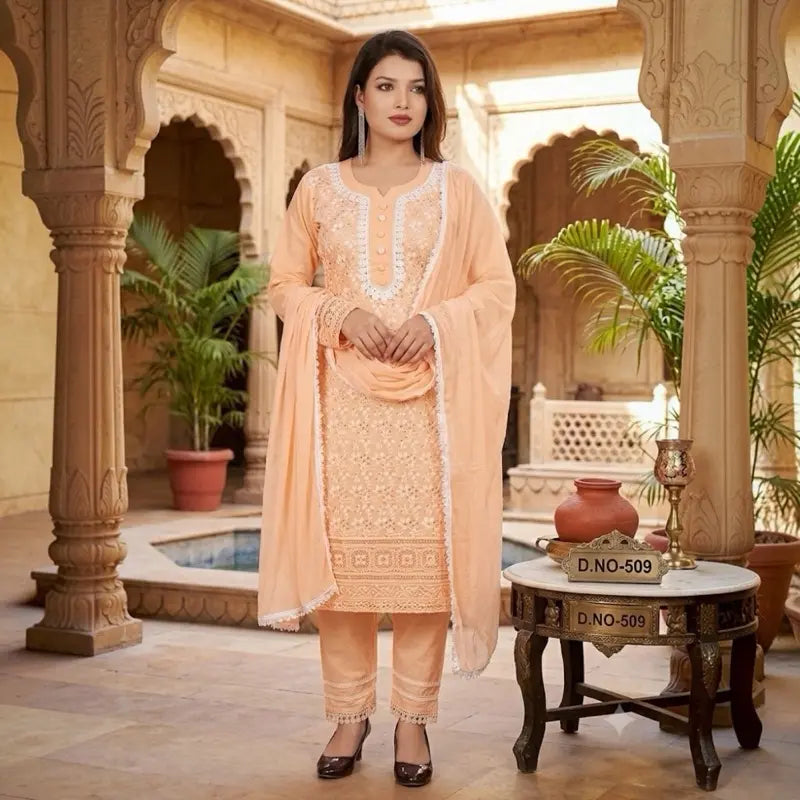 3pc Pure Cotton Indian Suit Set | Soft & Breathable Traditional Wear handmade