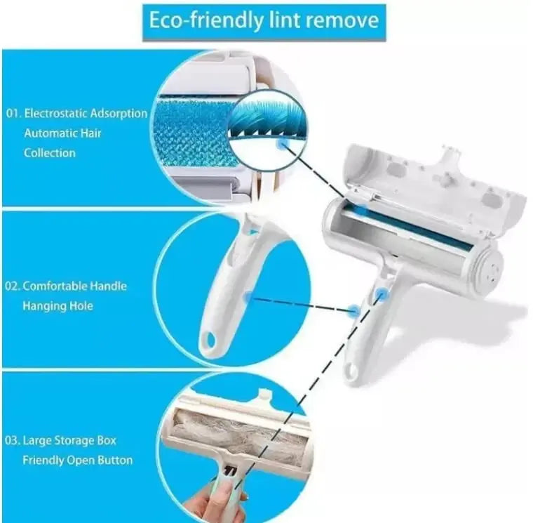 Chom Chom Pet Hair Remover – Reusable Pet Hair, Lint, and Dander Removal Tool for Furniture, Clothing, Bedding, and Car Seats – Eco-Friendly, Durable, and Easy-to-Use Roller for Dogs and Cats