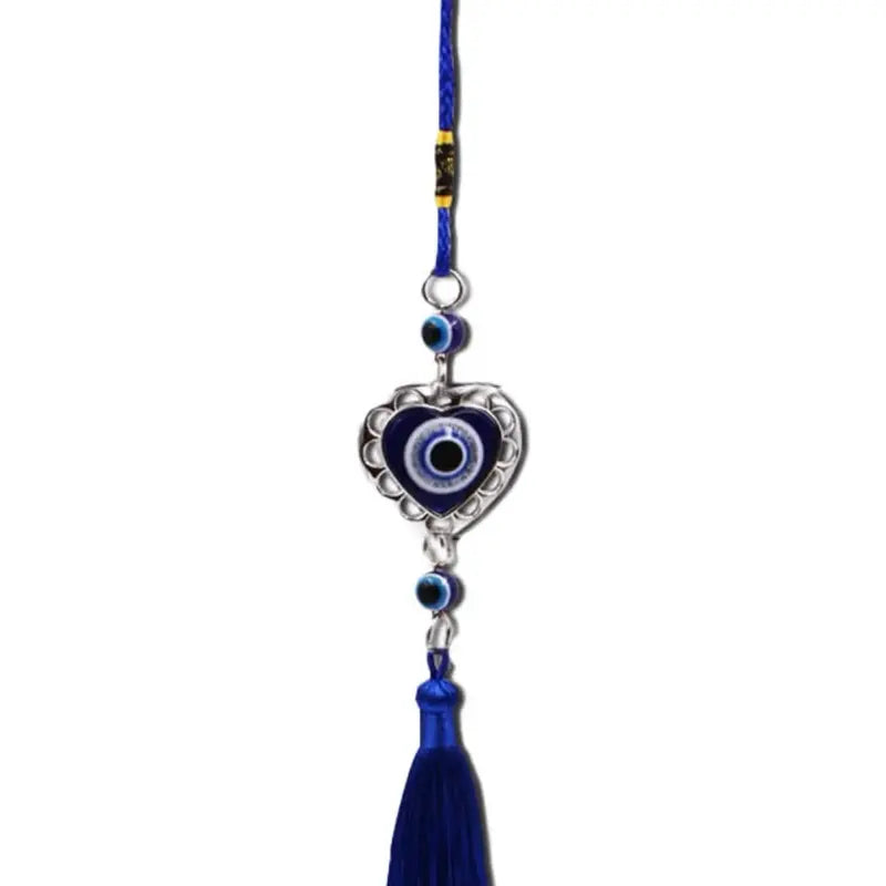 Lucky B-Heart Evil Eye Car Hanging Ornament – Blue Eye Charm Pendant for Rear-View Mirror, Protective Car Interior Decoration & Gift for Women and Men