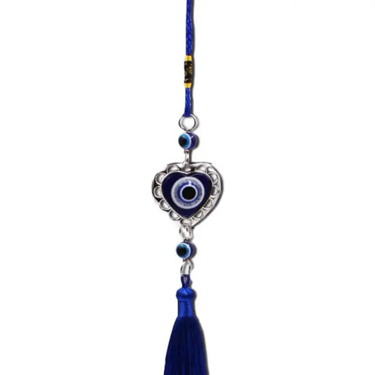 Lucky B-Heart Evil Eye Car Hanging Ornament – Blue Eye Charm Pendant for Rear-View Mirror, Protective Car Interior Decoration & Gift for Women and Men
