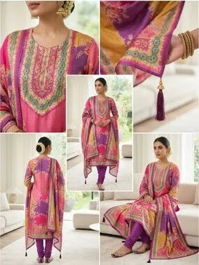 Women's Floral Print Kurta Set with Dupatta Elegant Three-Piece Outfit Ethnic Wear Trousers and Casual Kurti Set Traditional Festive Wear