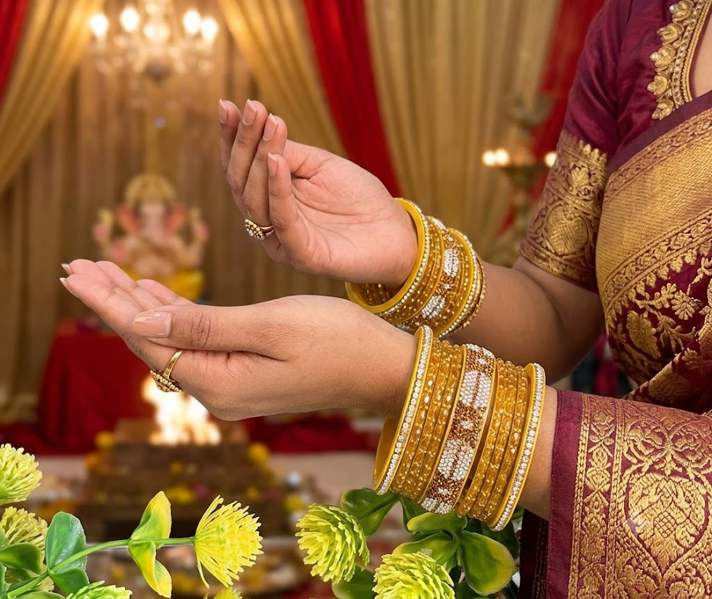 Ornate Traditional Bangle Set with Intricate Kundan Work and Stone Accents - Statement Jewelry for Weddings and Festivals
